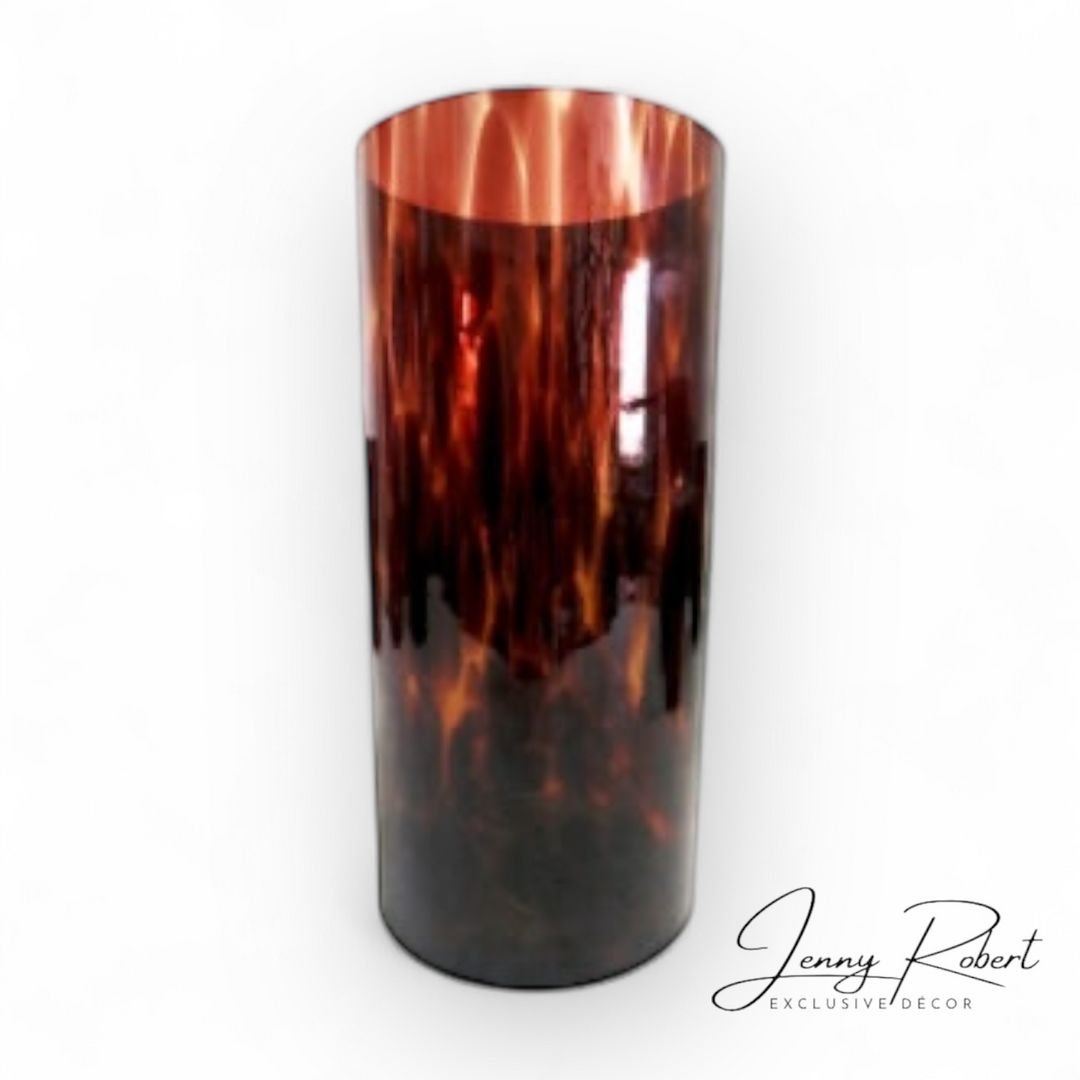 Tortoiseshell Glass Planter / Candle Holder