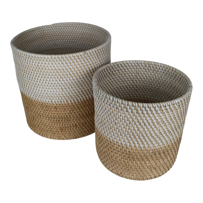 Wastepaper Bin - Rattan & PVC