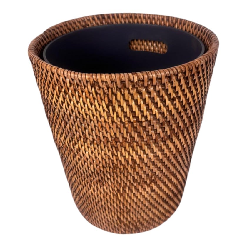 Rattan Wastepaper Basket Bin with liner