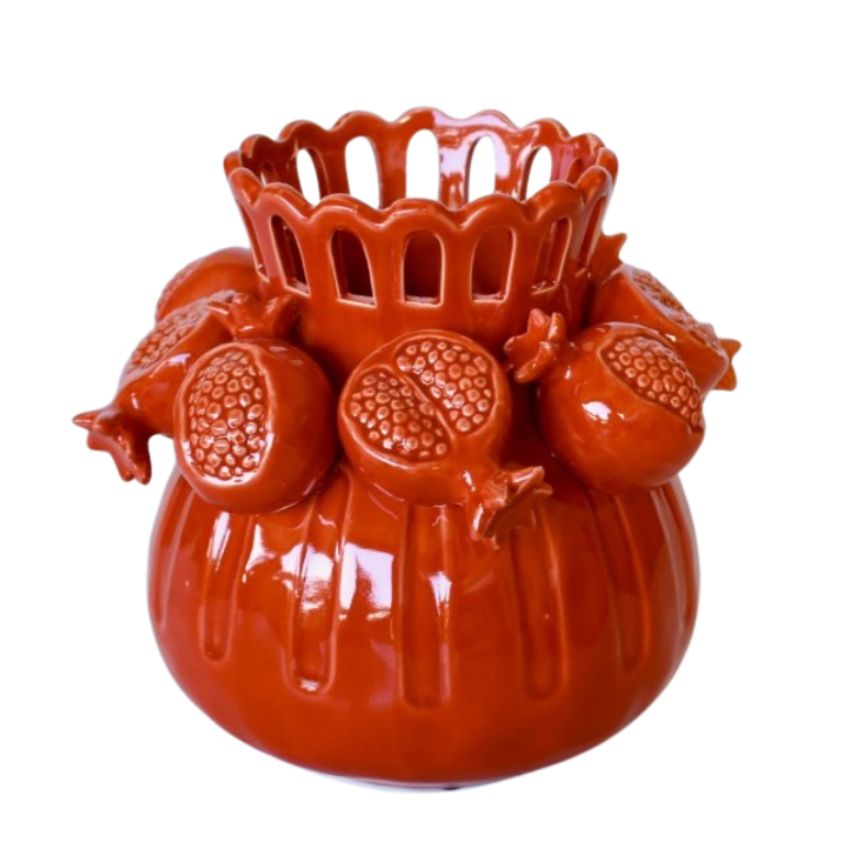 Medium Red Pomegranate Vase