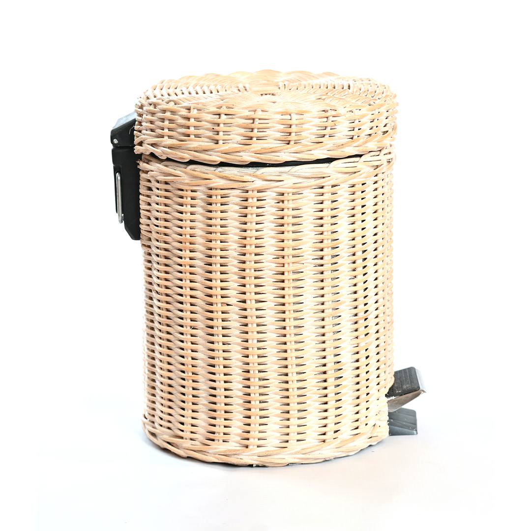 Wastepaper Pedal Bin Rattan
