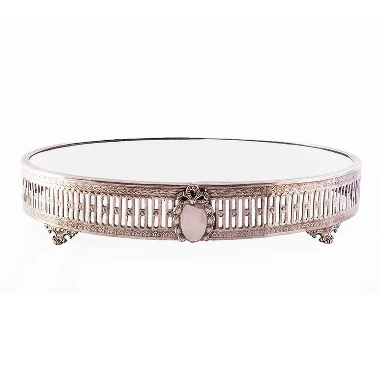 Pewter Oval Mirrored Trivet