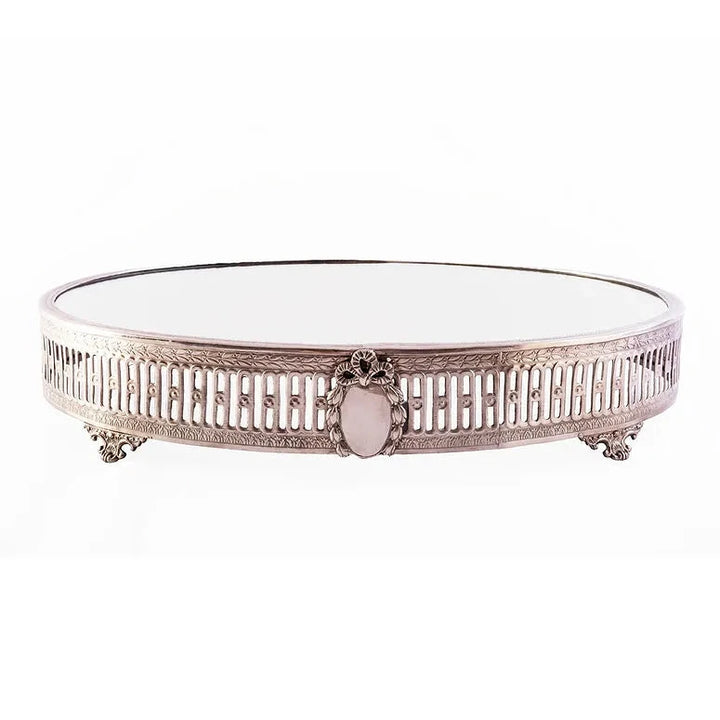 Pewter Oval Mirrored Trivet