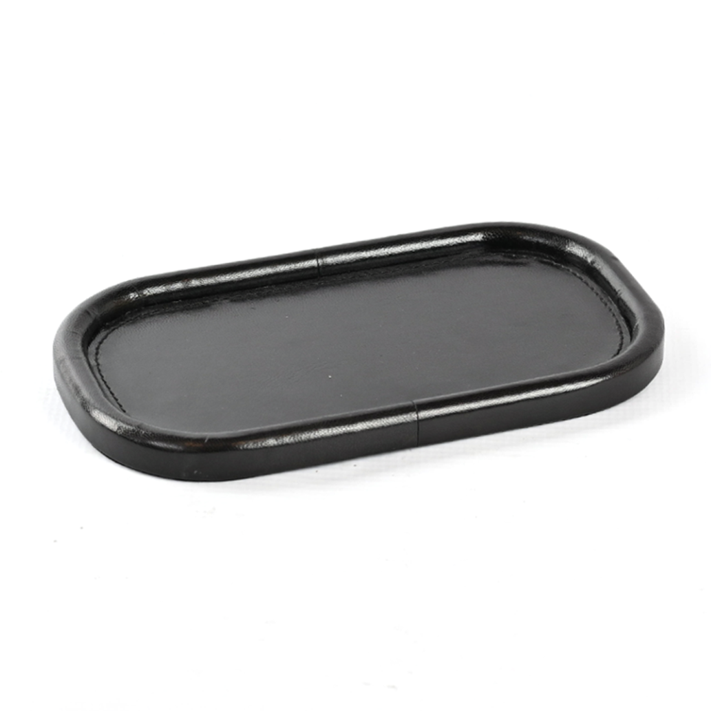 Tray - Small Black Leather