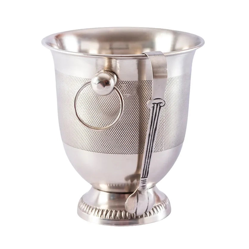 Ice Bucket French with Tongs - Brass or Silver