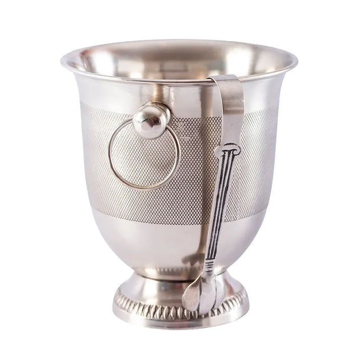 Ice Bucket French with Tongs - Brass or Silver