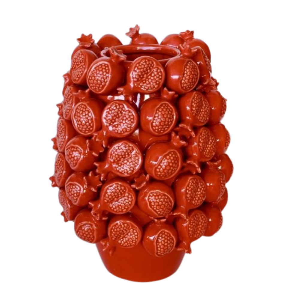 Large Red Pomegranate Vase
