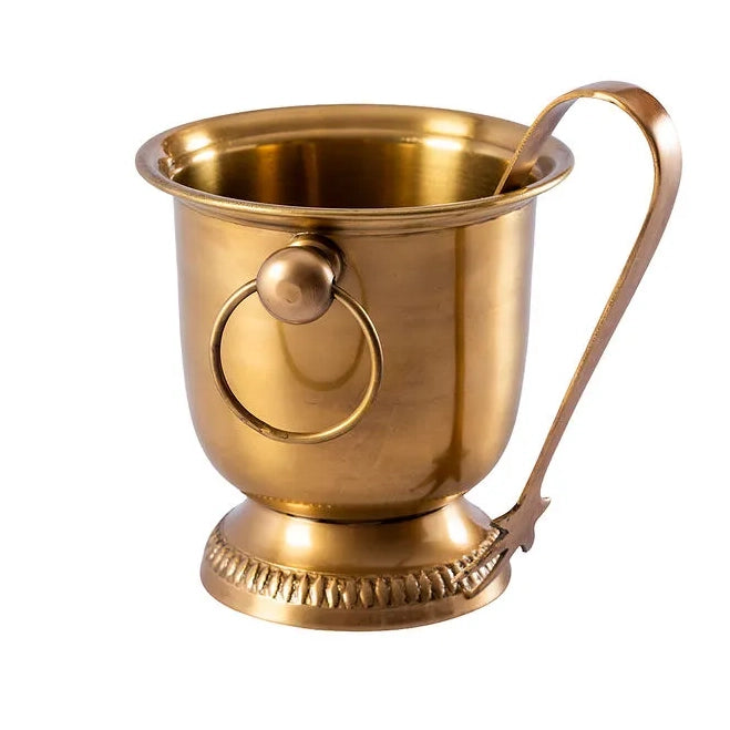 Ice Bucket Mini with Tongs - Brass or Silver