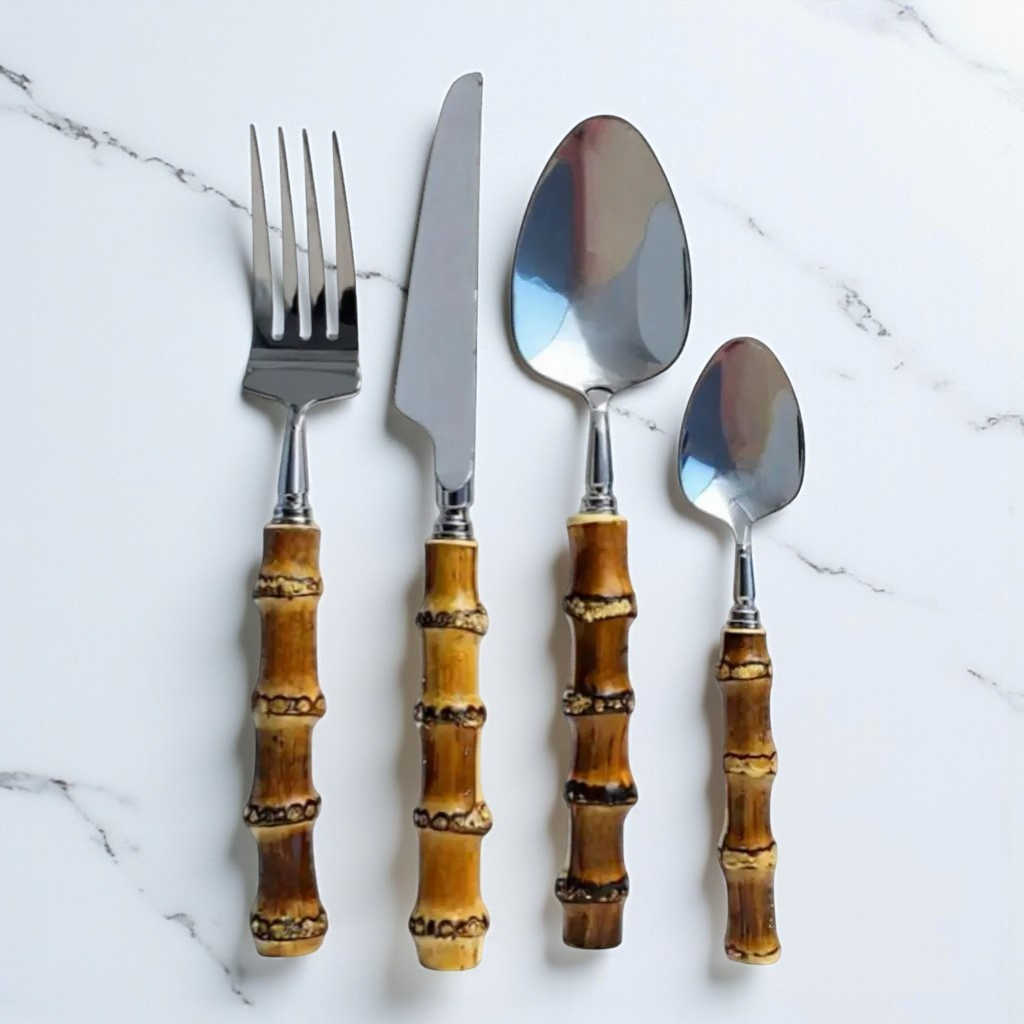 Bamboo Handle Cutlery Set – 16 Piece