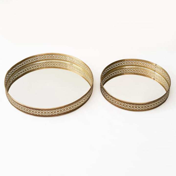 Tray - Brass detailed mirror