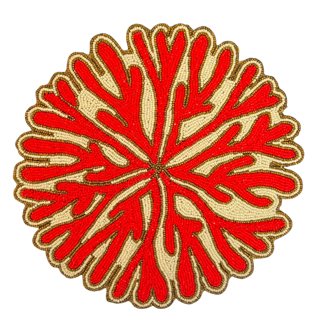 Beaded Coral Placemats Set of 4