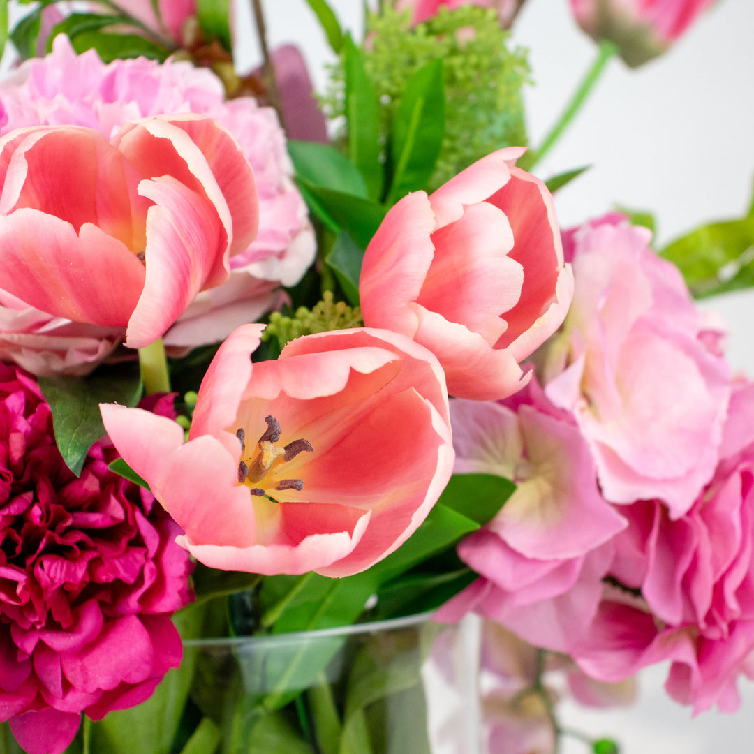 Faux Large Pink Hydrangea Arrangement 80cm (H)
