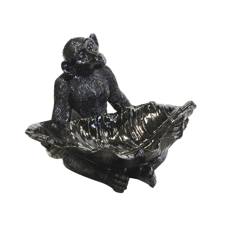 Monkey Décor Holding Leaf Bowl