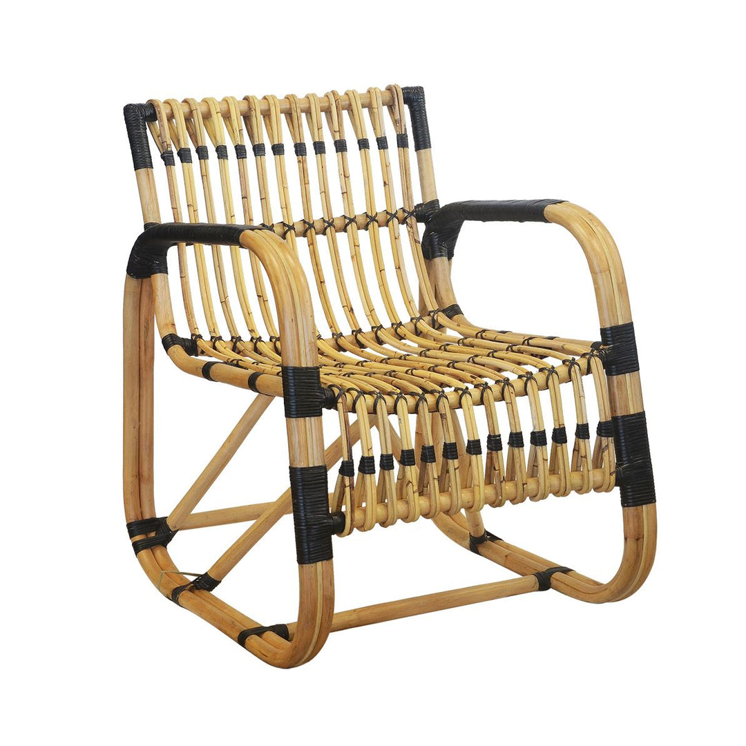 Chair Rattan Sadie Natural with Black Binding