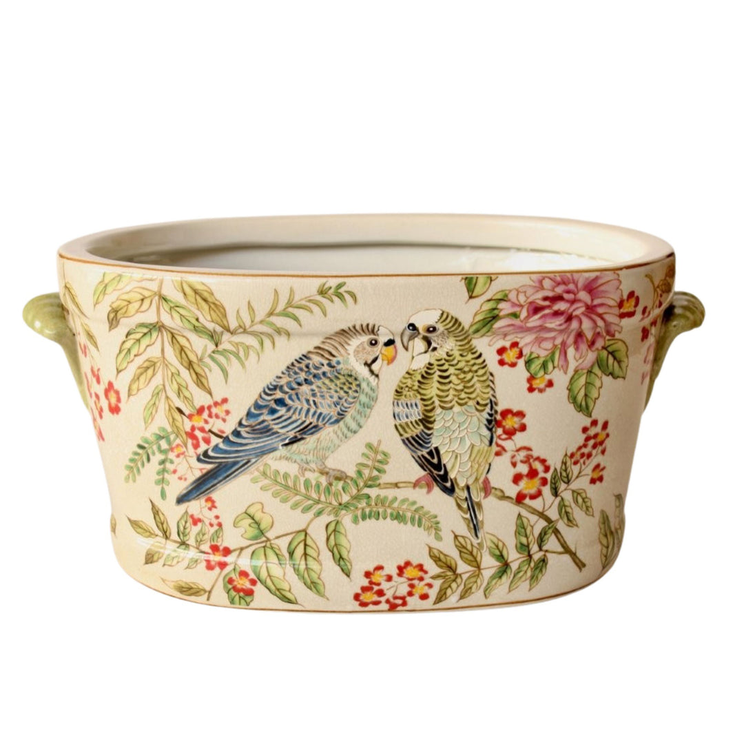 Ceramic Footbath Colourful Budgie