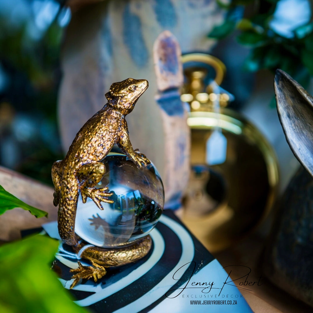 Ornament Chameleon on Crystal Ball