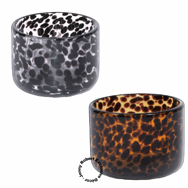Tortoiseshell T-Light Glass Candle Holders (VARIOUS)