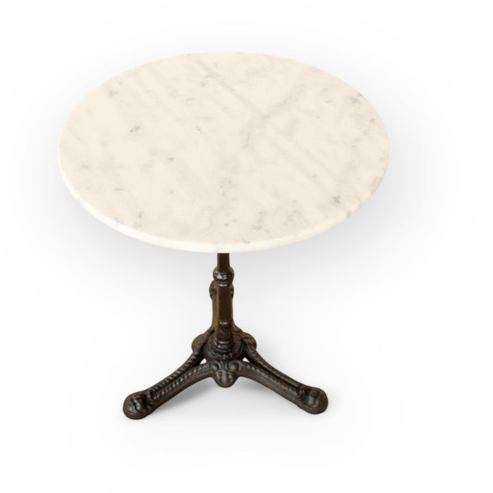 Table - Marble Bistro Table with Cast iron Legs