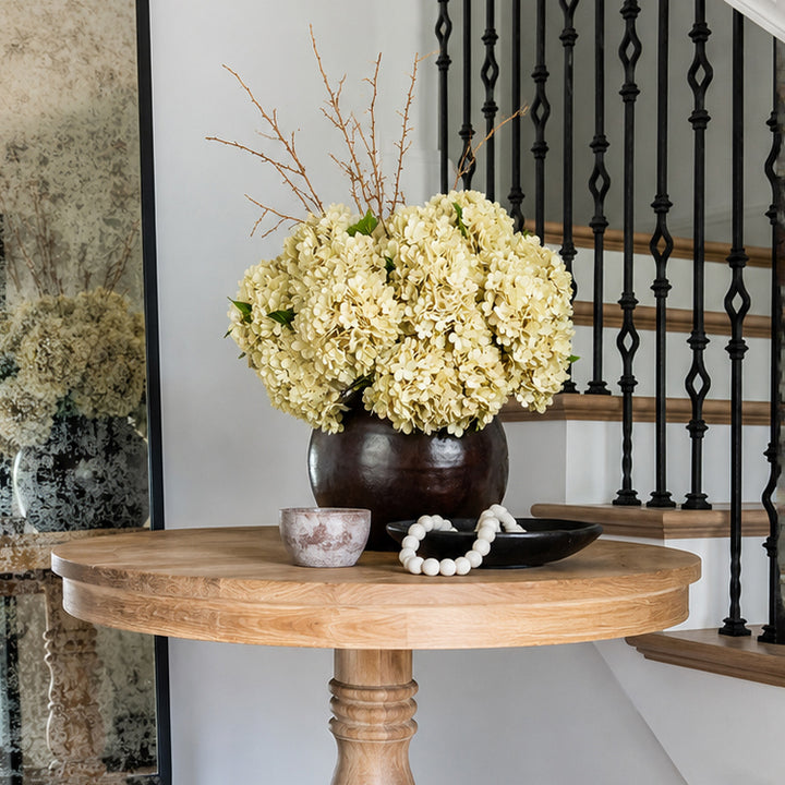 Faux Cream Dry Hydrangea Arrangement in Caesar Pot (93cm) H