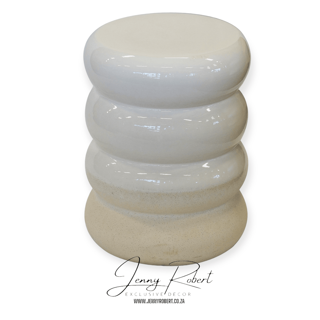 Stool Ceramic Obsidian Black | White