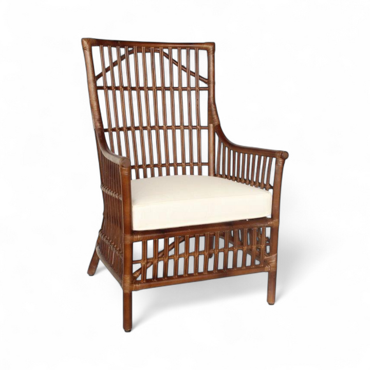 Chair - Rattan High back Chair with Cushion – Jenny Robert Exclusive Décor