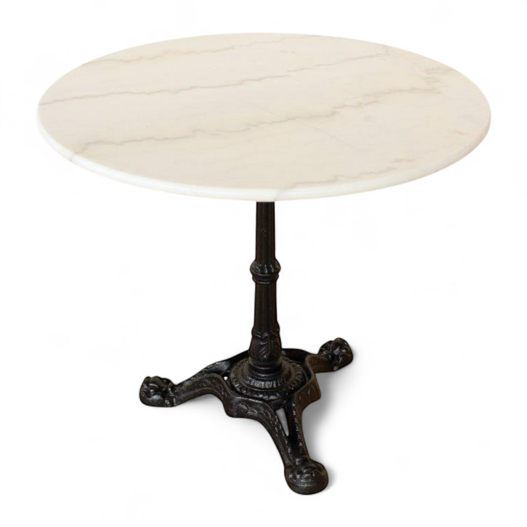 Table - Marble Bistro Table with Cast iron Legs