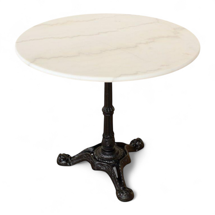 Table - Marble Bistro Table with Cast iron Legs