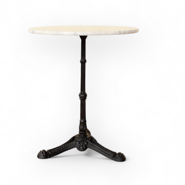 Table - Marble Bistro Table with Cast iron Legs