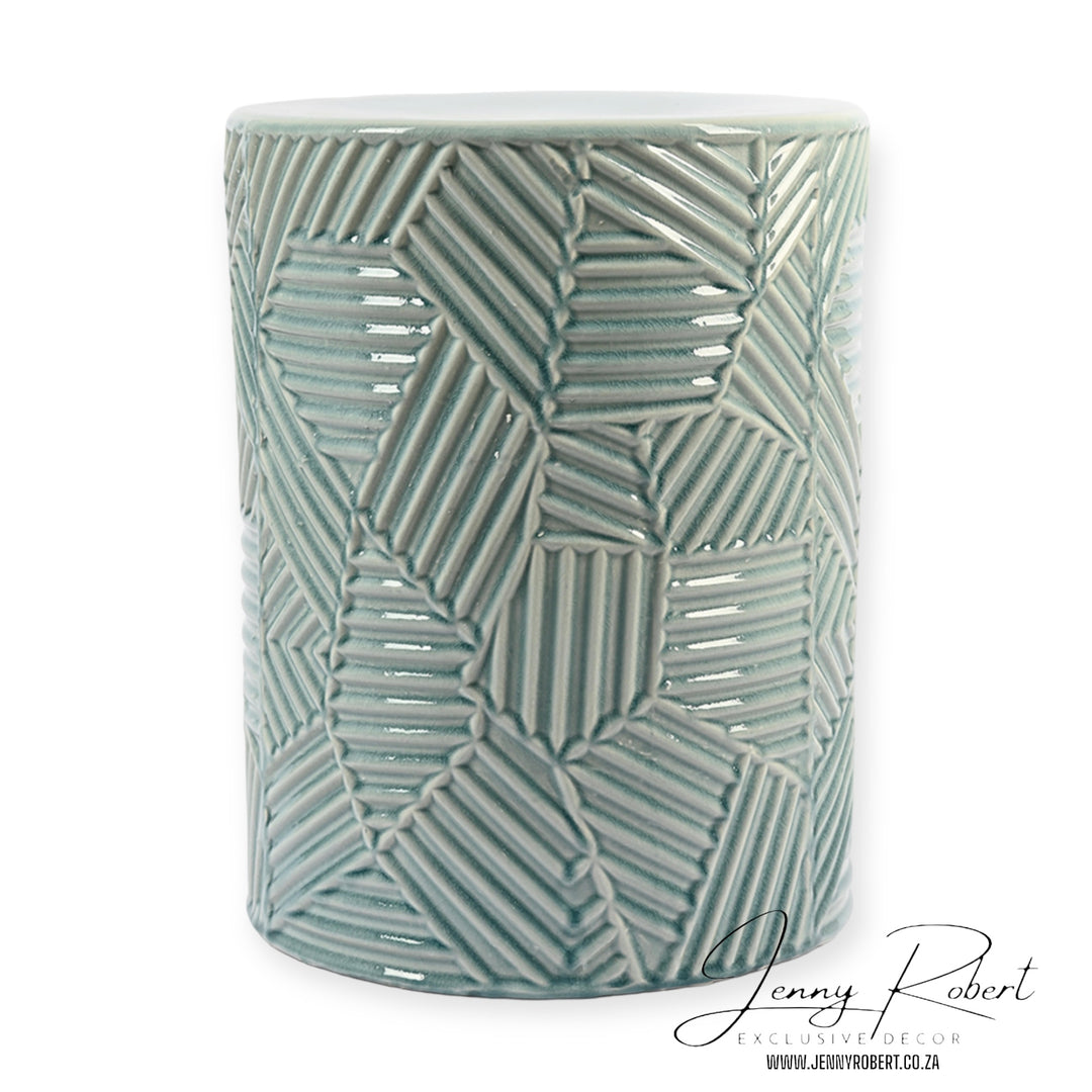 Ceramic Jade Patterned Stool