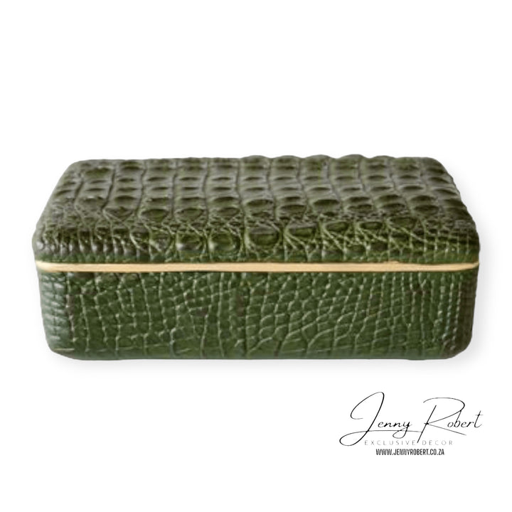 Rect. Crocodile Patterned Skin Design Green