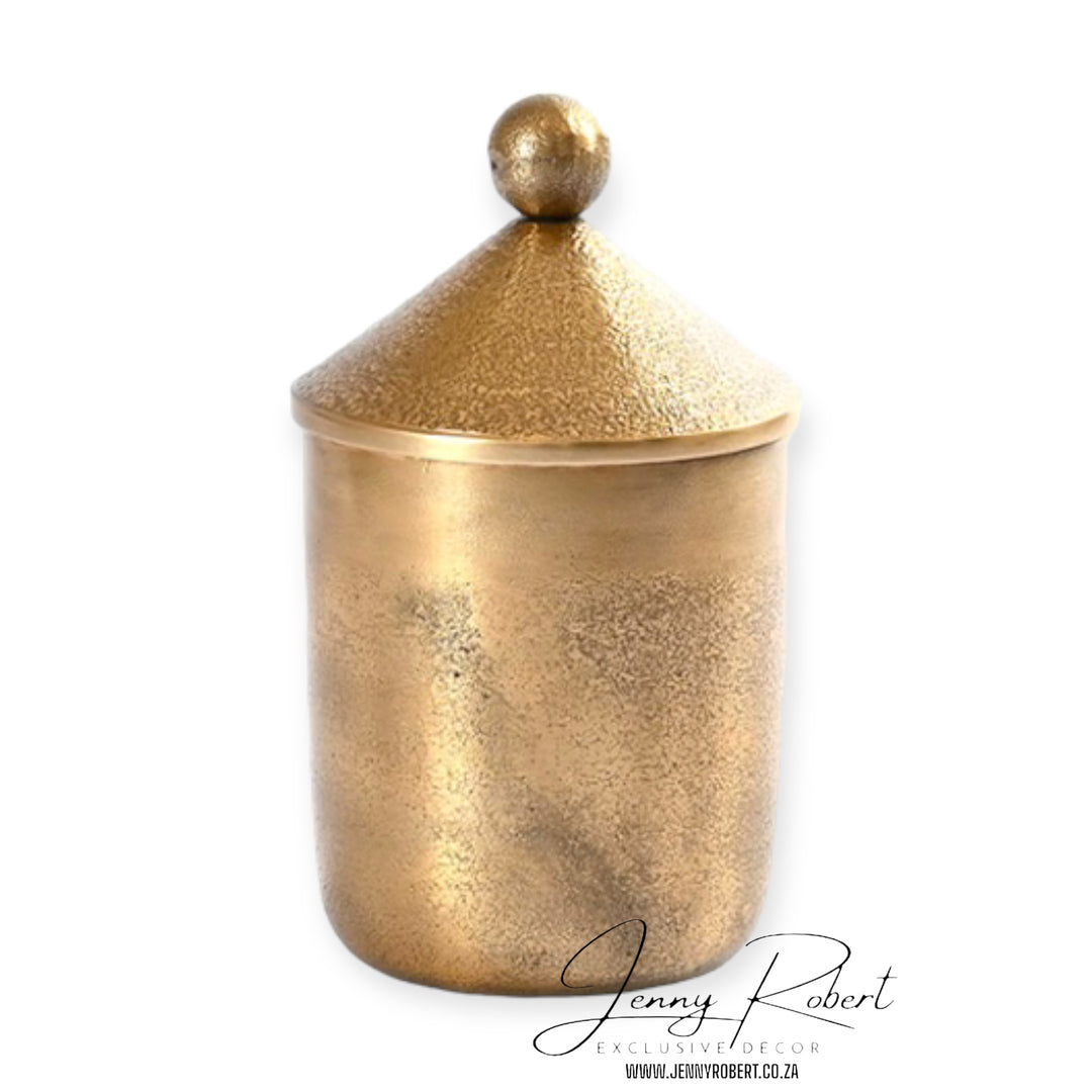 Antique Brass Container with Lid
