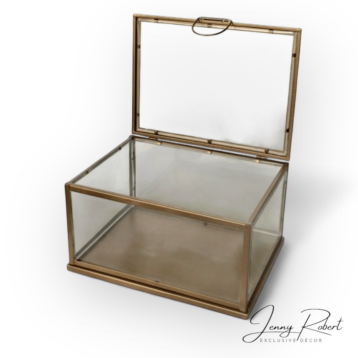 Glass Display Box With Gold Trim (XL)