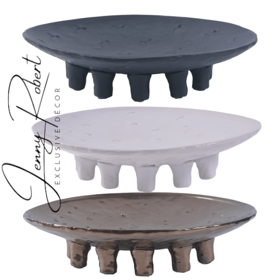 Contemporary Bowl On Feet Ceramic (LRG)