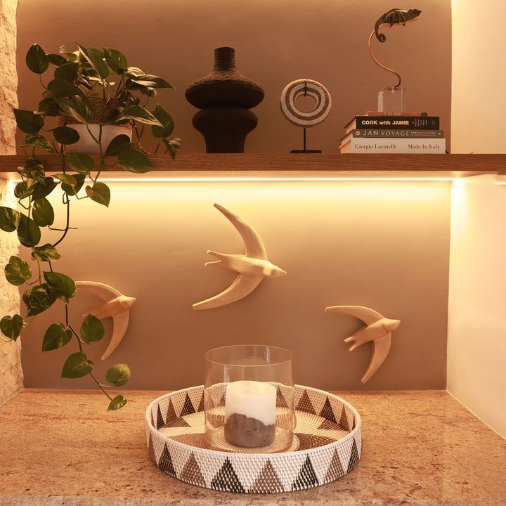 Tray - Rattan & PVC geometric design