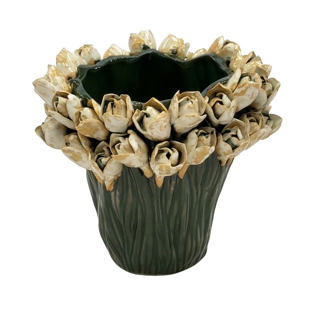 Ceramic - Elegant Green Tulip Vase
