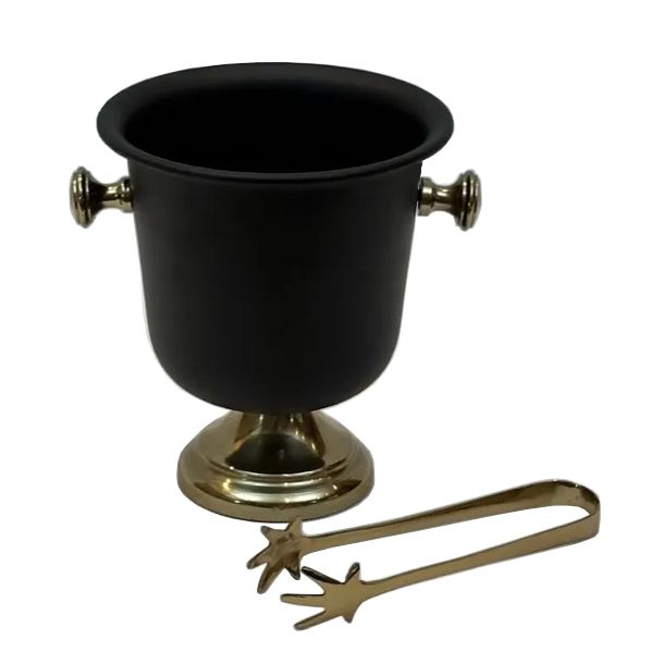 Ice Bucket & Tongs Set Raven