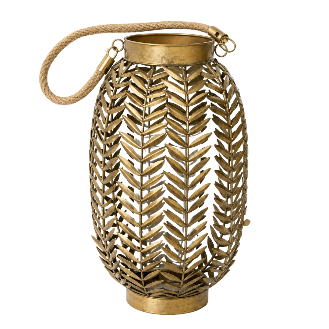 Gold Metal Fern Lantern