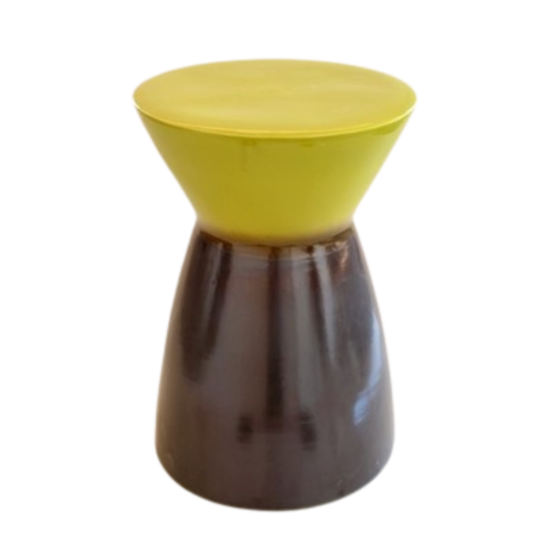 Ceramic Stool Lime Green & Black