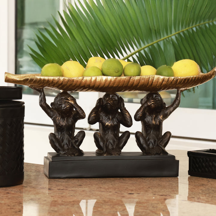 Monkey Tray - See, Hear and Speak no Evil Bronze (LRG)