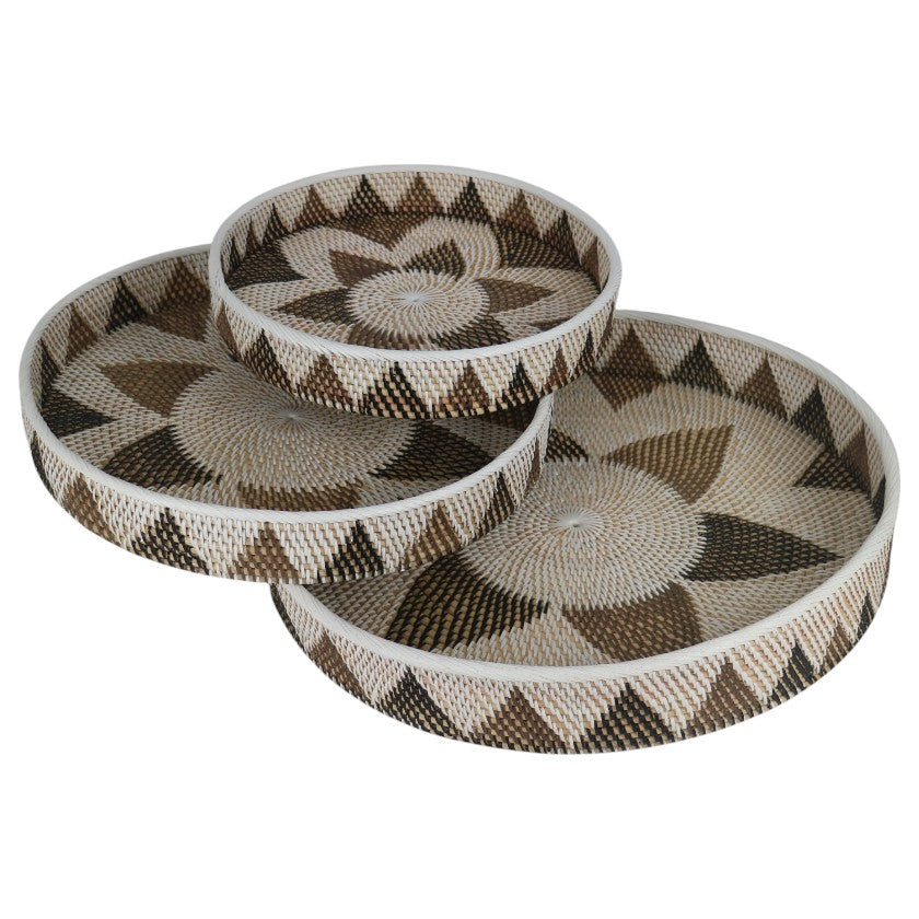 Tray - Rattan & PVC geometric design