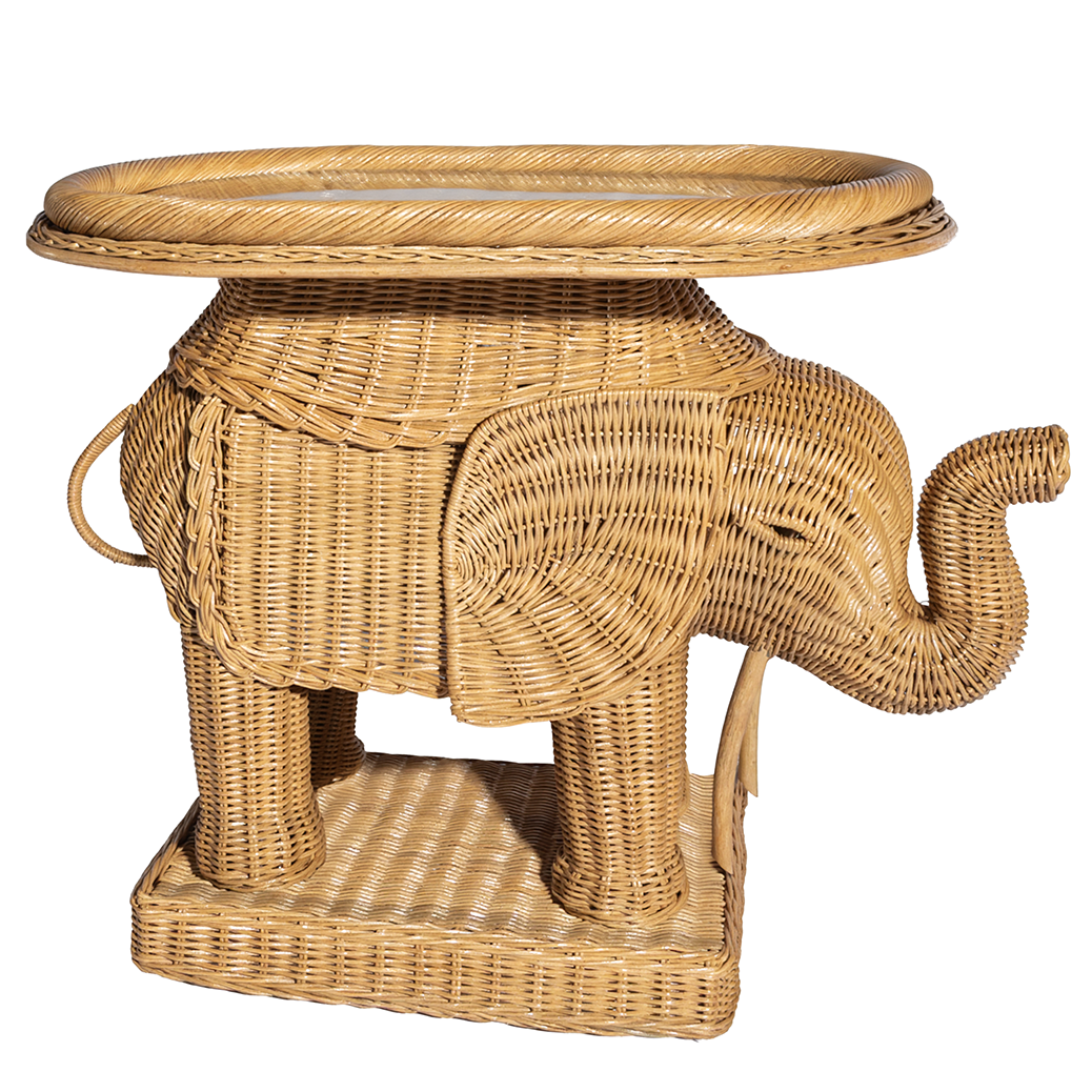 Rattan Elephant Side Table - Arriving Soon