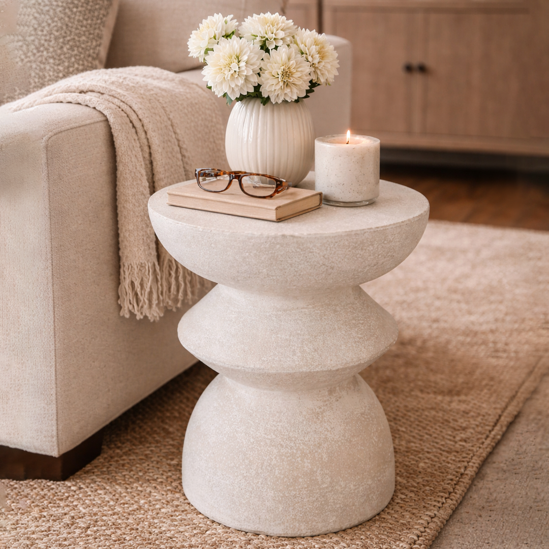 Stool / Table - Textured Bone