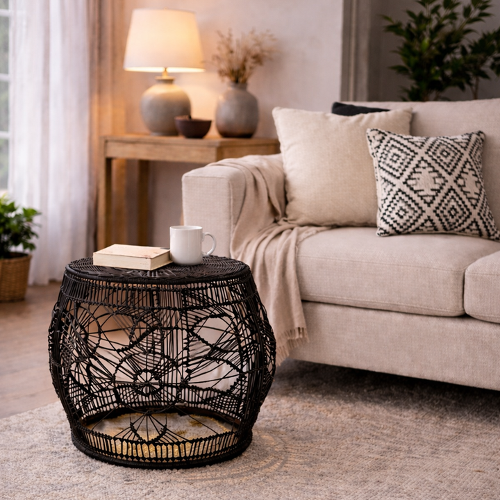 Table - Flower Black Synthetic