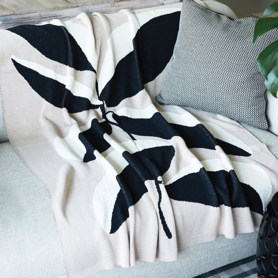 Throw Geometric Leaf 100% Cotton