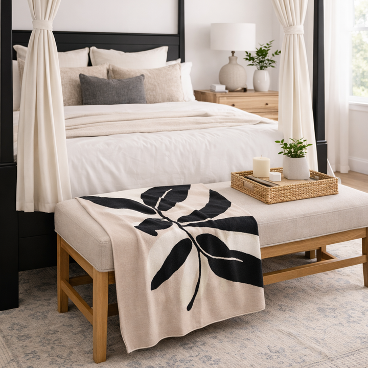 Throw - Geometric Leaf 100% Cotton
