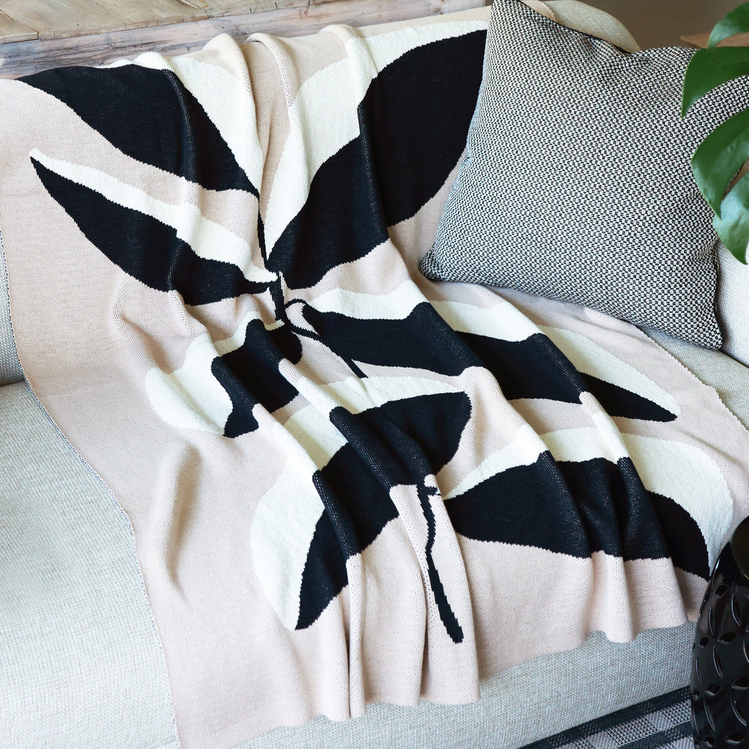 Throw - Geometric Leaf 100% Cotton