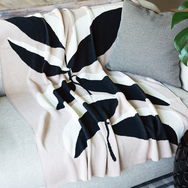 Throw - Geometric Leaf 100% Cotton