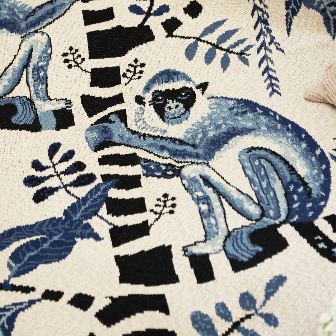 Throw Monkey Business 100% Cotton