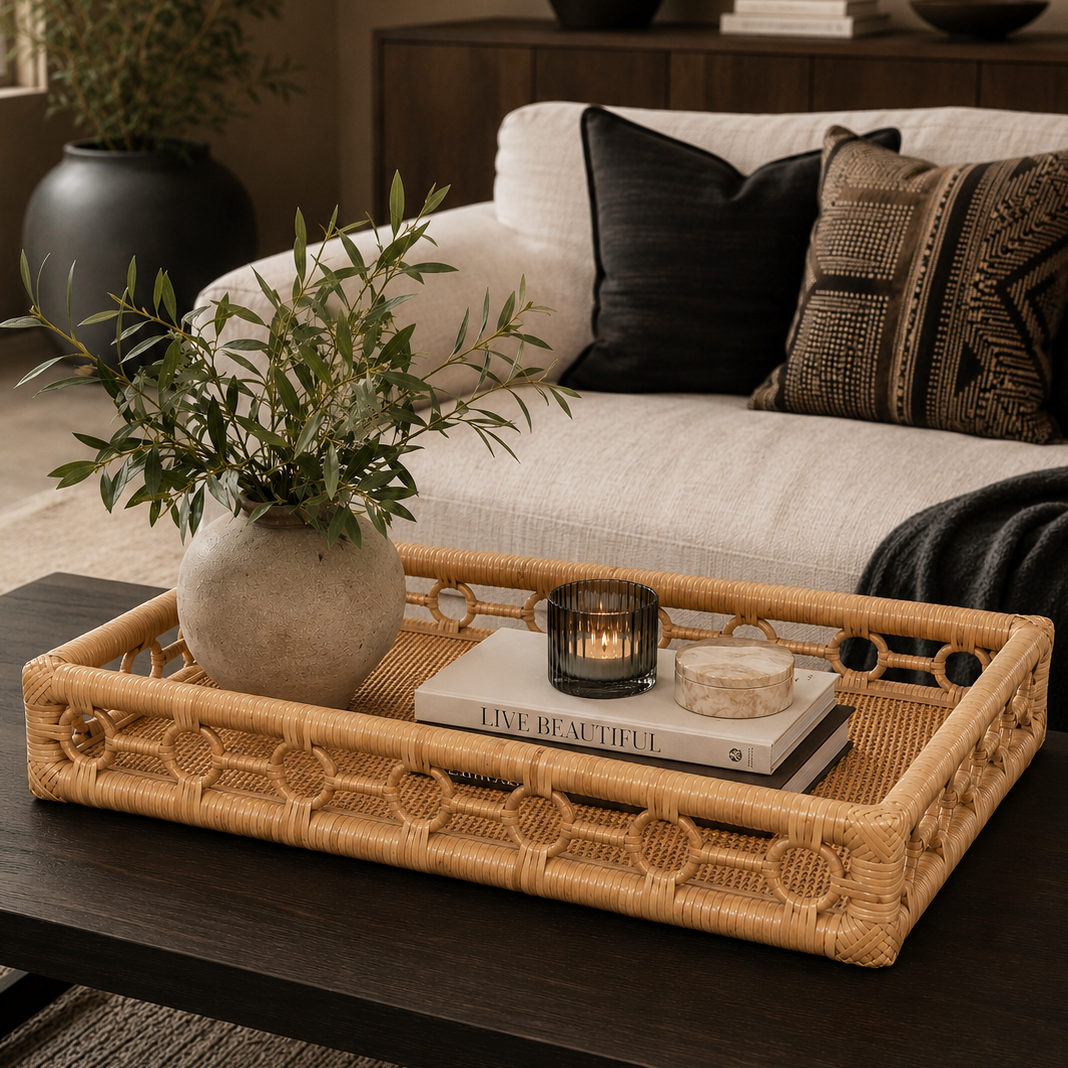 Tray – Rattan with Pattern