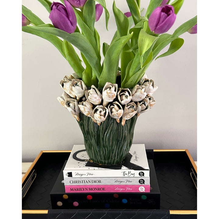 Ceramic - Elegant Green Tulip Vase